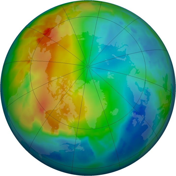 Arctic ozone map for 22 December 2011